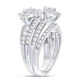 14kt White Gold Womens Round Diamond Bridal Wedding Engagement Ring Band Set 1-3/4 Cttw (Certified)