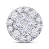14kt White Gold Womens Princess Diamond Fashion Cluster Pendant 1/2 Cttw