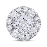 14kt White Gold Womens Princess Diamond Fashion Cluster Pendant 1/2 Cttw