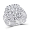 14kt White Gold Womens Round Diamond Bridal Wedding Engagement Ring Band Set 4.00 Cttw (Certified)