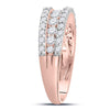 14kt Rose Gold Womens Round Brown Diamond Band Ring 1.00 Cttw