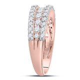 14kt Rose Gold Womens Round Brown Diamond Band Ring 1.00 Cttw