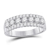 14kt White Gold Womens Round Diamond Classic Anniversary Band Ring 1.00 Cttw