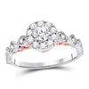 14kt Two-tone Gold Womens Round Diamond Solitaire Bridal Wedding Engagement Ring 3/4 Cttw (Certified)