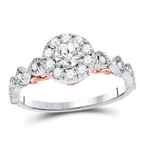 14kt Two-tone Gold Womens Round Diamond Solitaire Bridal Wedding Engagement Ring 3/4 Cttw (Certified)