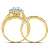 14kt Yellow Gold Womens Round Diamond Bridal Wedding Engagement Ring Band Set 1/2 Cttw