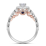 14kt Two-tone Gold Womens Round Diamond Solitaire Bridal Wedding Engagement Ring 3/4 Cttw (Certified)