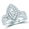 14kt Two-tone Gold Womens Marquise Diamond Bridal Wedding Engagement Ring Band Set 1.00 Cttw (Certified)
