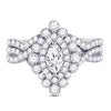 14kt White Gold Womens Marquise Diamond Bridal Wedding Engagement Ring Band Set 2.00 Cttw  (Certified)