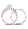 14kt Two-tone Gold Womens Round Diamond Bridal Wedding Engagement Ring Band Set 1.00 Cttw (Certified)