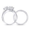 14kt White Gold Womens Round Diamond Bridal Wedding Engagement Ring Band Set 1-3/4 Cttw (Certified)