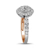 14kt Two-tone Gold Womens Round Diamond Fashion Cluster Ring 2.00 Cttw