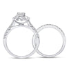 14kt White Gold Womens Round Diamond Bridal Wedding Engagement Ring Band Set 1.00 Cttw (Certified)