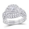 14kt White Gold Womens Princess Diamond Bridal Wedding Engagement Ring Band Set 2.00 Cttw (Certified)