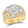 14kt Yellow Gold Womens Round Diamond Bridal Wedding Engagement Ring Band Set 2.00 Cttw (Certified)
