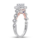 14kt Two-tone Gold Womens Round Diamond Solitaire Bridal Wedding Engagement Ring 3/4 Cttw (Certified)