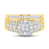 14kt Yellow Gold Womens Princess Diamond Bridal Wedding Engagement Ring Band Set 1.00 Cttw