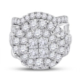 14kt White Gold Womens Princess Diamond Bridal Wedding Engagement Ring Band Set 5-5/8 Cttw
