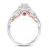 14kt Two-tone Gold Womens Marquise Diamond Solitaire Bridal Wedding Engagement Ring 3/4 Cttw (Certified)