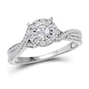 14kt White Gold Womens Round Diamond Solitaire Bridal Wedding Engagement Ring 1/3 Cttw (Certified)