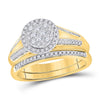 14kt Yellow Gold Womens Princess Diamond Bridal Wedding Engagement Ring Band Set 5/8 Cttw