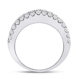 14kt White Gold Womens Round Diamond Anniversary Band Ring 2.00 Cttw