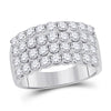 14kt White Gold Womens Round Diamond Anniversary Band Ring 2.00 Cttw