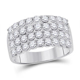 14kt White Gold Womens Round Diamond Anniversary Band Ring 2.00 Cttw