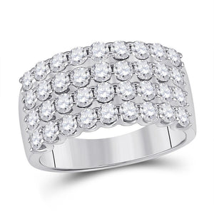 14kt White Gold Womens Round Diamond Anniversary Band Ring 2.00 Cttw