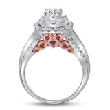 14kt Two-tone Gold Womens Round Diamond Bridal Wedding Engagement Ring Band Set 2.00 Cttw (Certified)