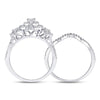 14kt White Gold Womens Oval Diamond Bridal Wedding Engagement Ring Band Set 1.00 Cttw (Certified)
