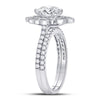 14kt White Gold Womens Marquise Diamond Bridal Wedding Engagement Ring Band Set 1-1/4 Cttw (Certified)
