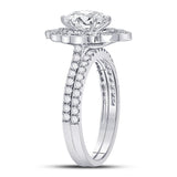 14kt White Gold Womens Marquise Diamond Bridal Wedding Engagement Ring Band Set 1-1/4 Cttw (Certified)