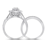 14kt Rose Gold Womens Round Diamond Bridal Wedding Engagement Ring Band Set 1.00 Cttw (Certified)