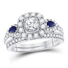 14kt White Gold Womens Round Diamond Bridal Wedding Engagement Ring Band Set 1.00 Cttw (Certified)
