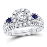 14kt White Gold Womens Round Diamond Bridal Wedding Engagement Ring Band Set 1.00 Cttw (Certified)