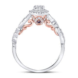 14kt Two-tone Gold Womens Marquise Diamond Solitaire Bridal Wedding Engagement Ring 3/4 Cttw (Certified)