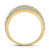 14kt Yellow Gold Womens Round Diamond Right Hand Cocktail Ring 1-3/8 Cttw