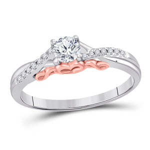 14kt White Gold Womens Round Diamond Solitaire Bridal Wedding Engagement Ring 1/3 Cttw (Certified)