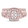 14kt Rose Gold Womens Round Diamond Bridal Wedding Engagement Ring Band Set 1.00 Cttw