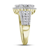 14kt Yellow Gold Womens Round Diamond Right Hand Cluster Ring 1-3/4 Cttw