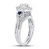 14kt White Gold Womens Oval Diamond Bridal Wedding Engagement Ring Band Set 1.00 Cttw (Certified)