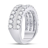 14kt White Gold Womens Round Diamond Anniversary Band Ring 2-5/8 Cttw