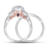14kt White Gold Womens Round Diamond Bridal Wedding Engagement Ring Band Set 1-1/2 Cttw (Certified)