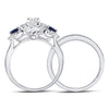 14kt White Gold Womens Round Diamond Bridal Wedding Engagement Ring Band Set 1.00 Cttw (Certified)