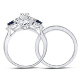 14kt White Gold Womens Round Diamond Bridal Wedding Engagement Ring Band Set 1.00 Cttw (Certified)