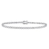 14kt White Gold Womens Round Diamond Timeless Tennis Bracelet 1.00 Cttw