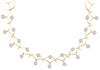 14kt Yellow Gold Womens Round Diamond Flower Cluster Cocktail Necklace 3-1/2 Cttw