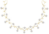 14kt Yellow Gold Womens Round Diamond Flower Cluster Cocktail Necklace 3-1/2 Cttw