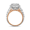 14kt Two-tone Gold Womens Round Diamond Fashion Cluster Ring 2.00 Cttw